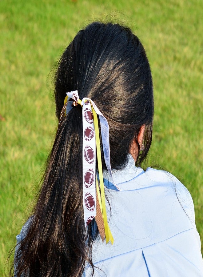 Ribest Football Sports Ribbon, 7/8 Inch Grosgrain Ribbon for Crafts Hair Bows Gift Wrapping Team Decor Party Decorations, White/Brown, 10 Yards - Image 4